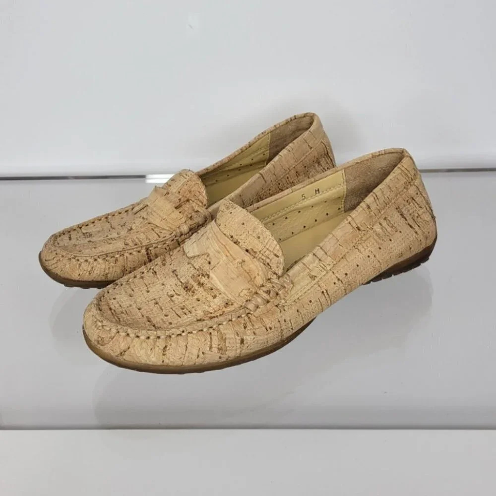 Vaneli Beige Cork-Style Penny Loafers